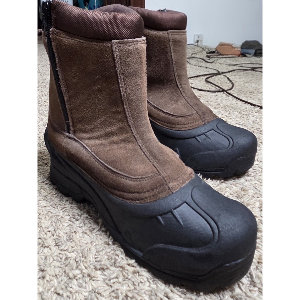 Lincoln Outfitters Mens Size 9 Calgary Winter Boots Brown Suede Side Zip New